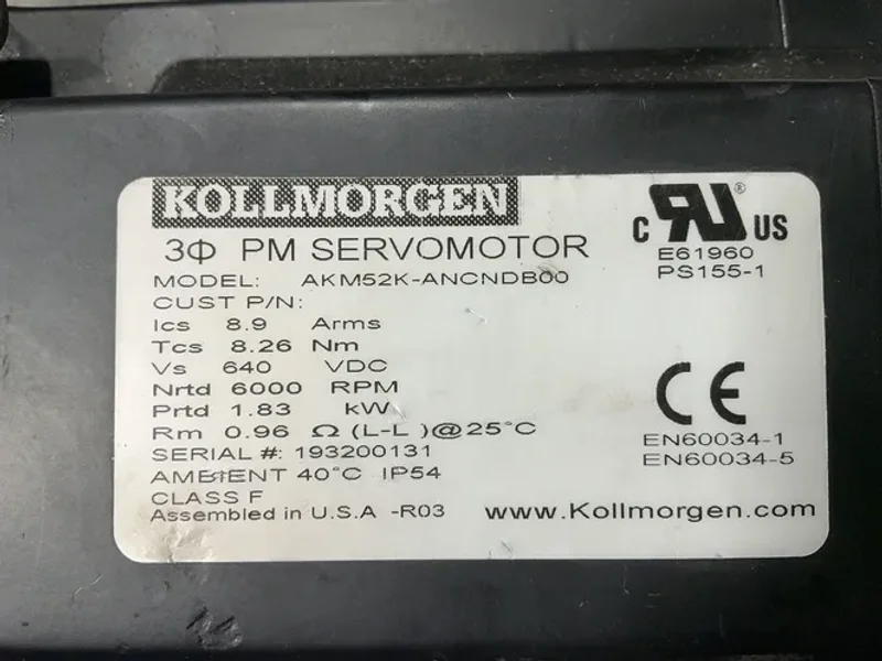 Kollmorgen  Pm Servomotor W/ Micron Gearhead - Akm52k-ancndb00