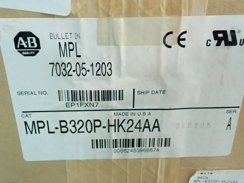 ALLEN BRADLEY MP-SERIES KINETIX SERVO MOTOR  -  MPL-B320P-HK24AA