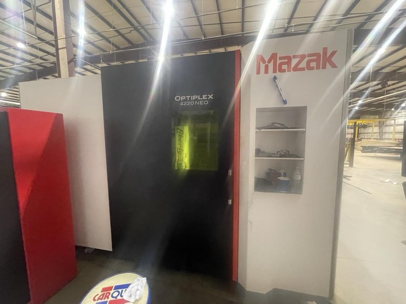 7000 Watt Mazak Optiplex 4220 NEO Fiber Laser, 2024 – Lucas 4220 Ez Compact 8-Shelf Stocker and Scheduler Automation System, Liberty High Performance Air System, Gold Series X-Flo Industrial Dust Collector