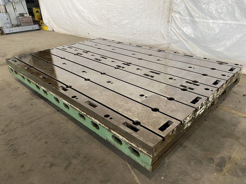 96&quot; X 144&quot; X 12&quot; GIDDINGS AND LEWIS T-SLOTTED FLOOR PLATE. STOCK # 1163121