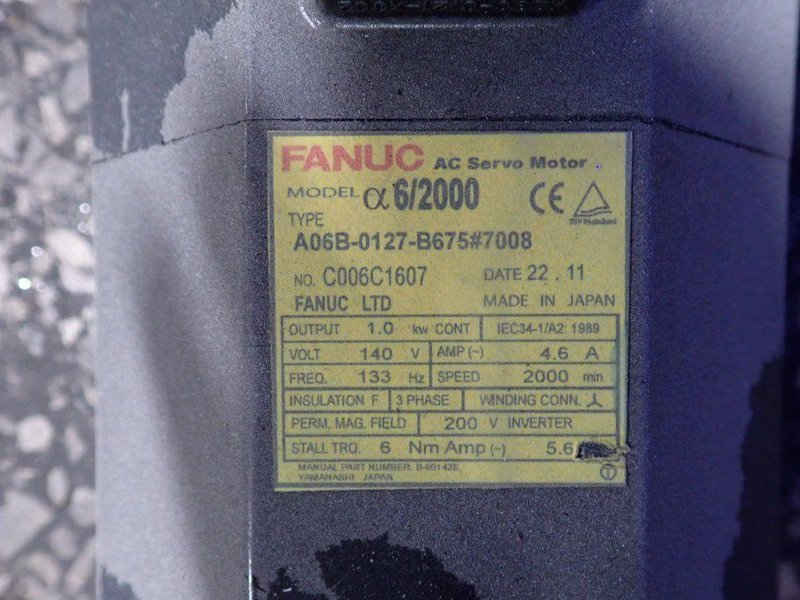 FANUC 140 V SERVO MOTOR  -  A06B-0127-B675#7008