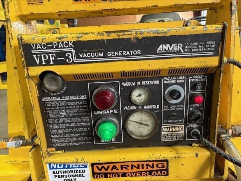 6,000LBS ANVER ELECTRIC POWERED VACUUM LIFTER / SHEET LIFTER / PLATE LIFTER STOCK# 4127