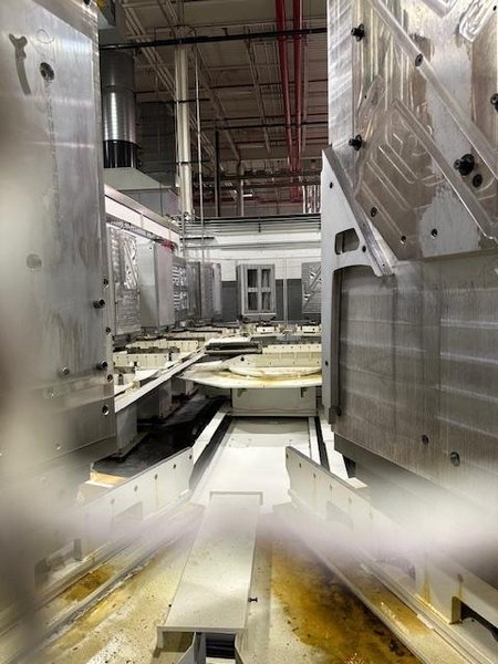 OKUMA MB8000H CNC HMC, 2017, equipped with OSP P300M CNC Ctrl., 12 pallets, 12,000 RPM, and robust automation features including 12 pallet cell configuration, shower coolant and Renishaw tool breakage detection and Renishaw Part Probe, 50 HP, New 2017