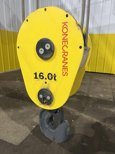 17.5 TON (2014) KONE-CRANES MODEL #CXT60410160P75GGN0S SINGLE GIRDER OVERHEAD CRANE HOIST &amp; TROLLEY: STOCK #18634