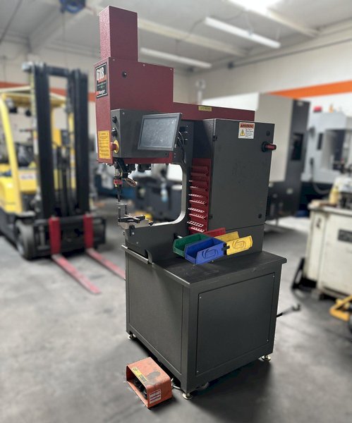 Haeger 618-MSP-He w/ TPS-Tooling Protection System Integrated, Integrated Batch Counter, Robust Hydraulics with in-tank hydraulic filter system, Variable dwell timer for use with hard material, and Adjustable Stroke 10 to 200mm