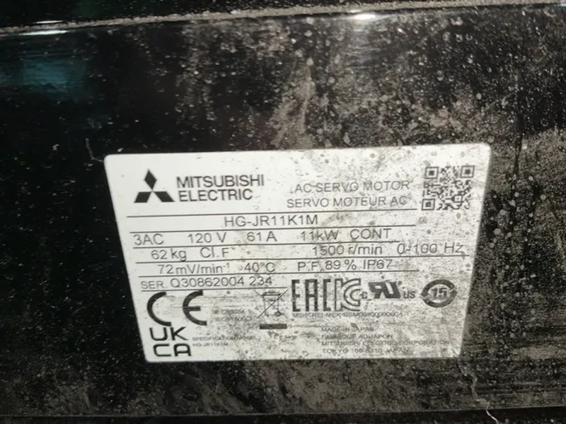 MITSUBISHI ELECTRIC 61 AMPS AC SERVO MOTOR   -  HG-JR11K1M