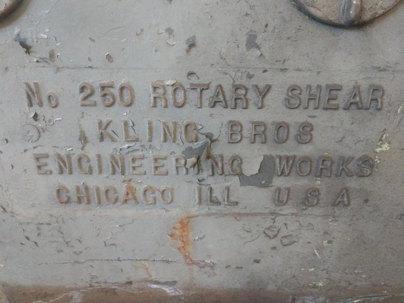 1/4" X 36" KLING #250 ROTARY CIRCLE SHEAR: STOCK 13245