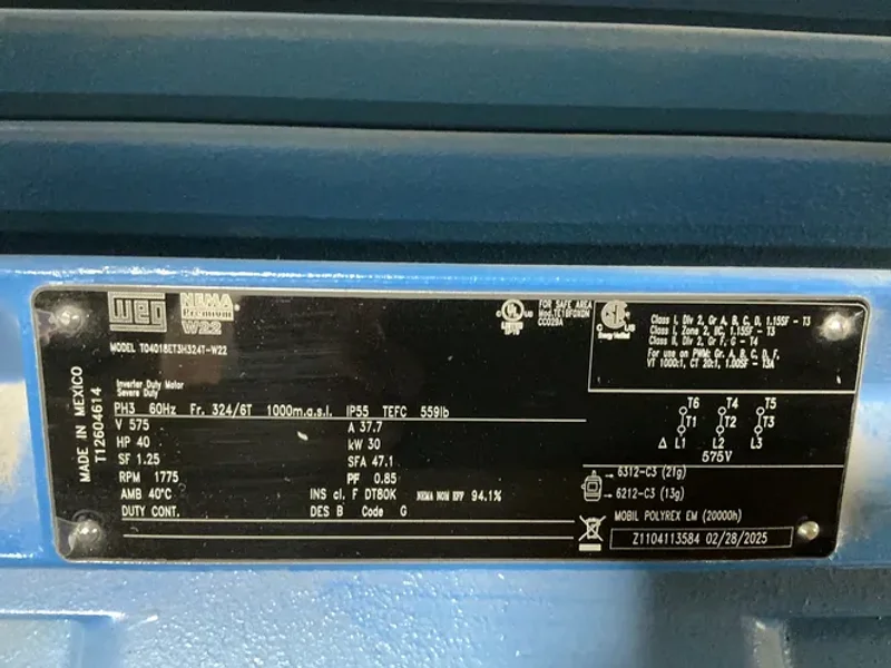 WEG 40 HP MOTOR   -  T04018ET3H324T-W22