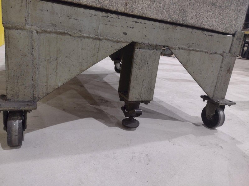 72&quot; X 48&quot; X 12&quot; RAHN GRANITE SURFACE PLATE ON TABLE W/ CASTERS : STOCK 20059