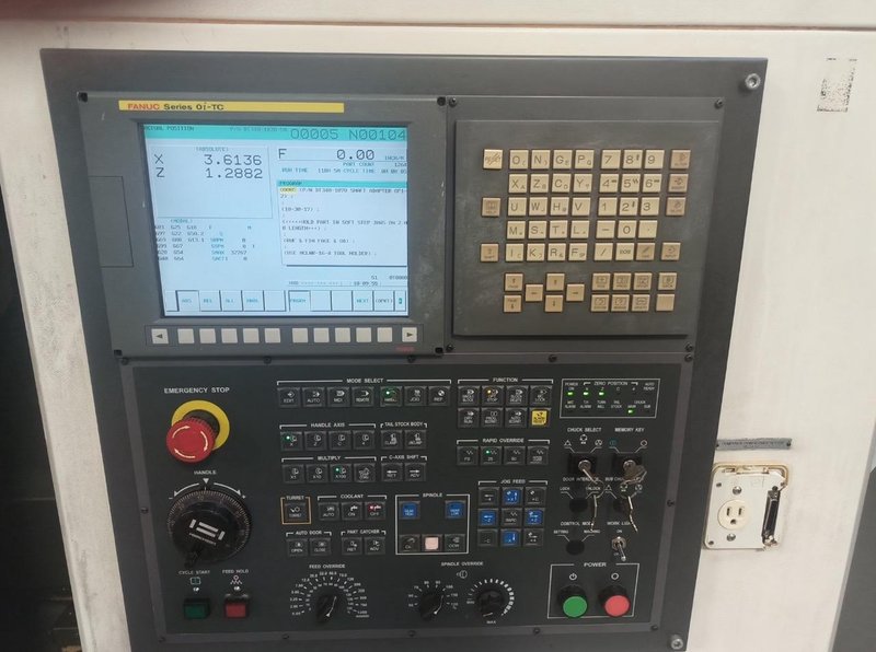 Hwacheon Hi-Tech 200A CNC Lathe, 2009 – Fanuc Oi-TC Control, Mist Buster, Chip Conveyor and Tailstock