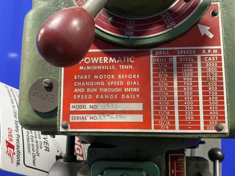 POWERMATIC 20” DRILL PRESS  -  1200