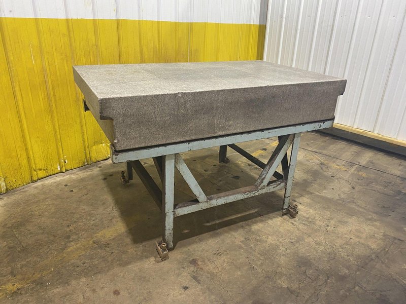 36&quot; X 60&quot; X 10&quot; THICK GRAY TWO LEDGE GRANITE SURFACE PLATE WITH STAND: STOCK #17081