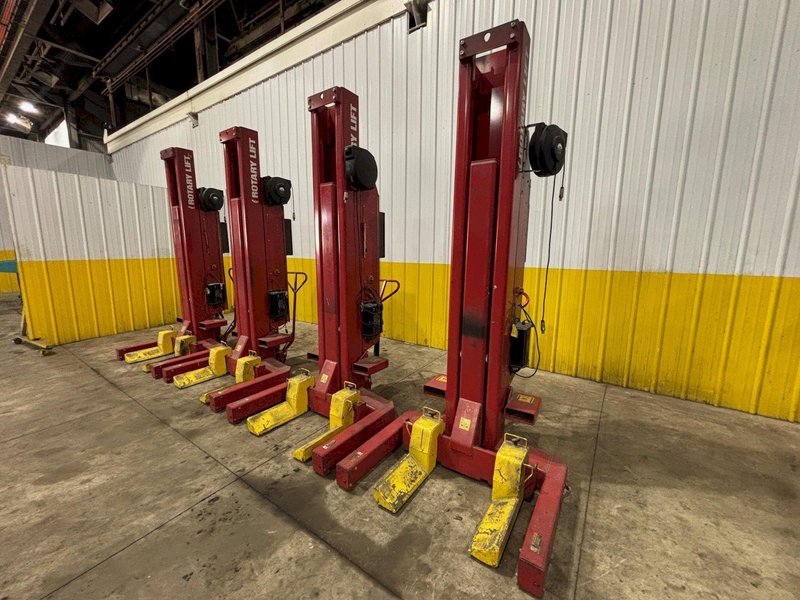 (4) 18,000 LBS ROTARY LIFT MODEL #MCH418U100 WIRELESS BATTERY VEHICLE COLUMN JACK LIFTS: STOCK #23488