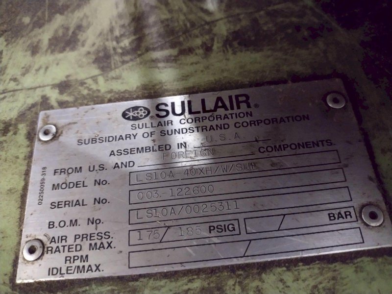 40 HP SULLAIR MODEL # LS10 AIR COMPRESSOR: STOCK #22123