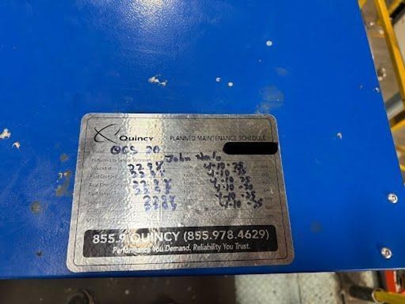 20 HP QGS‑20 Rotary Screw Air Compressor, 2015 – 125 PSI, 82 CFM, 2200 hours