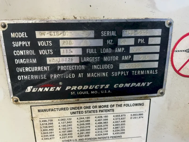 SUNNEN PRODUCTS CO. 4” VERTICAL HONE  -  CV-616-D