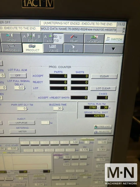 275 TON NISSEI MODEL DCE250III-12E 2-COLOR INJECTION MOLDING MACHINE MFG 2023