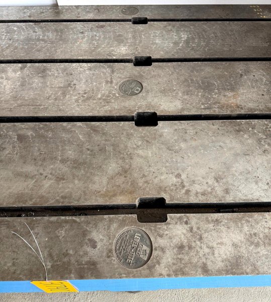 48&quot; x 144&quot; Bay Cast/Level-Tite Surface Plate, 7&quot; Thick, T-Slotted, Nice