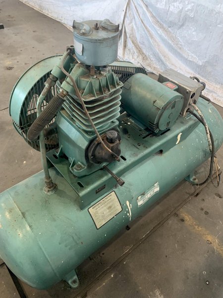 5 HP ROL-AIR HORZONTAL AIR COMPRESSOR. STOCK # 0469124.