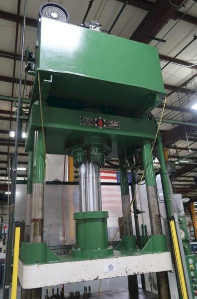 200 TON ROGERS MD200-4835 CUSHION BED HYDRAULIC PRESS WITH 24" STROKE. STOCK # 0547326