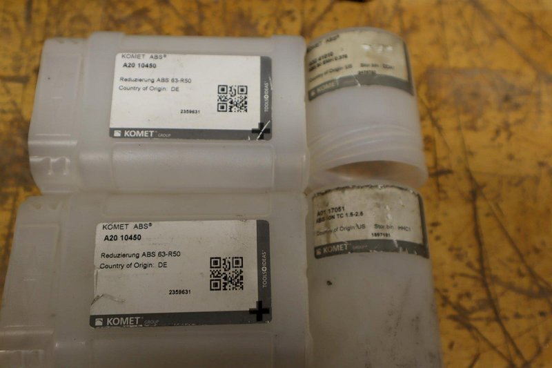 Komet A52 10160 CAT40 ABS63 Modular Tool Holders (3pcs) with Assorted ABS Adapters ***All New in Packages***- Auction Item