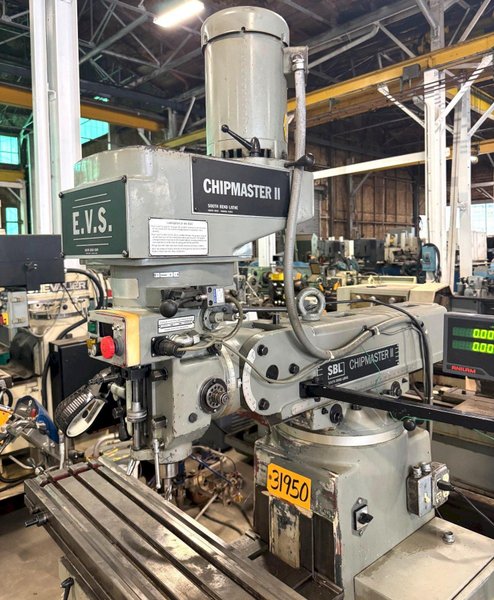 South Bend Vertical Mill Chipmaster II, 10&quot; x 50&quot; Tbl., 5 HP V-Speed, DRO