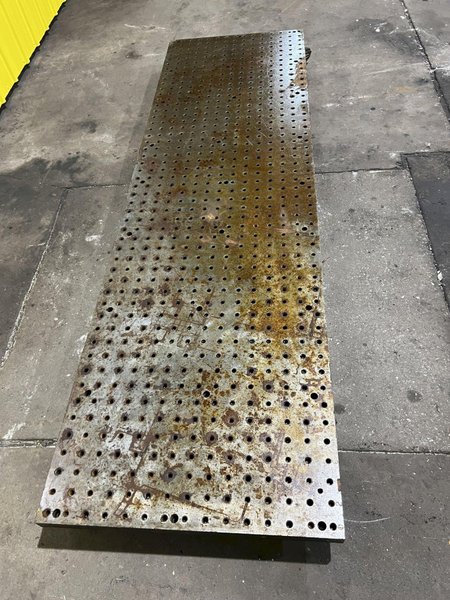 102&quot; X 30&quot; X 2&quot; DRILLED &amp; TAPPED STEEL LAYOUT PLATE: STOCK #18318