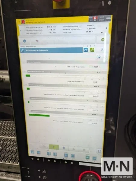 1500 TON 134 OZ ENGEL MODEL DUO 7050/1500WP INJECTION MOLDING MACHINE MFG 2015