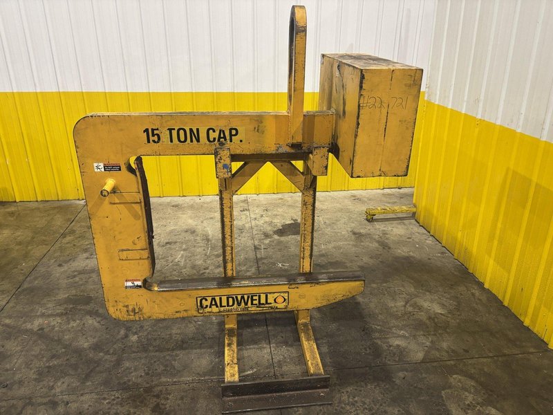15 TON X 60&quot; CALDWELL MODEL 82RCS-15-60 C HOOK COIL LIFTER &amp; PARKING STAND: STOCK #22721