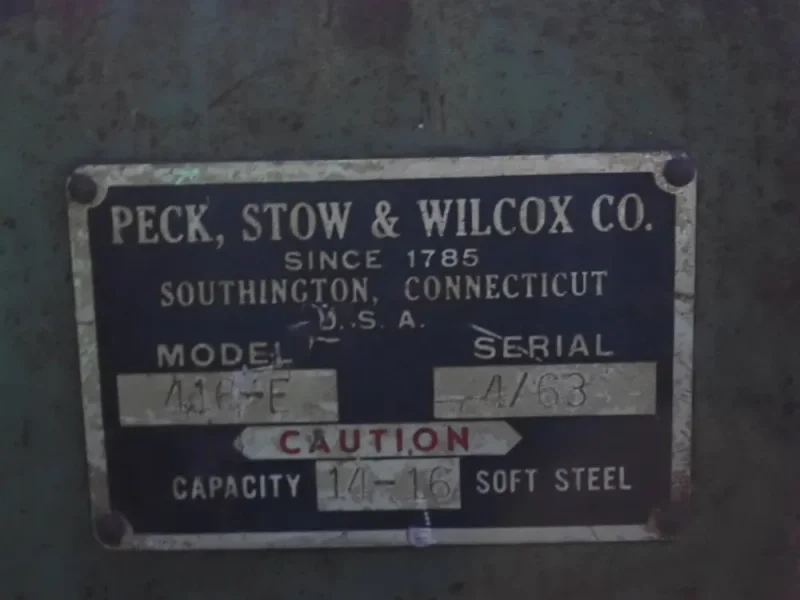 PECK, STOW, &amp; WILCOX 14-16 SOFT STEEL MANUAL SLIP ROLL MACHINE   -  416-E