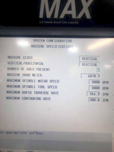 Hurco VM3  VMC, 2008 – WinMax, 4th Axis, Rigid Tap