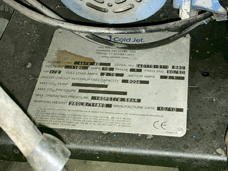 COLD JET MODEL #AERO 40 DRY ICE BLASTING MACHINE: YOBRO #24728