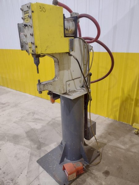 ELECTRO-PNEUMATIC C-FRAME RIVET PRESS / RIVETING MACHINE: STOCK #20322