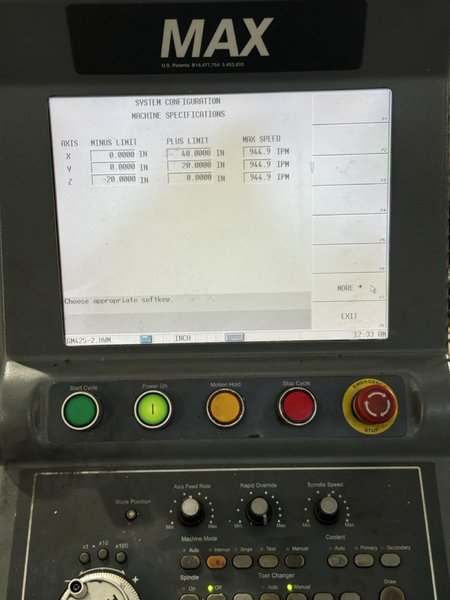 Hurco VM-20i VMC, 2014 – WinMax CNC Software, Chip Auger