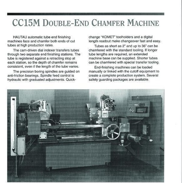 HAUTAU MODEL #CC15M DOUBLE END CHAMFER MACHINE:  STOCK #61481