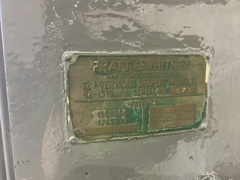 12" PRATT &amp; WHITNEY MODEL B VERTICAL SLOTTER: STOCK #80446