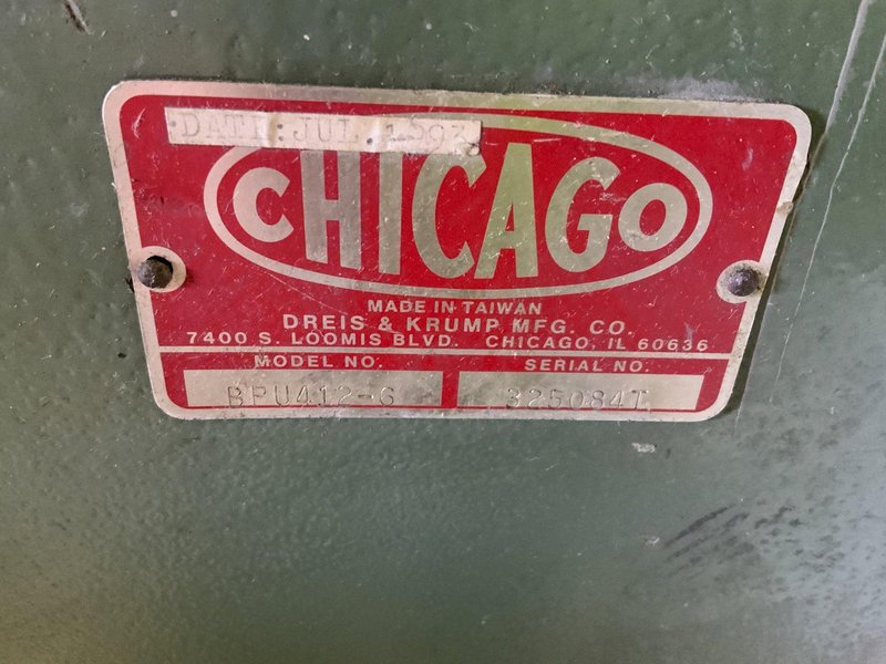 4' X 12 GAUGE DREIS &amp; KRUMP/CHICAGO MODEL BPU412-6 FINGER BRAKE: STOCK #81518