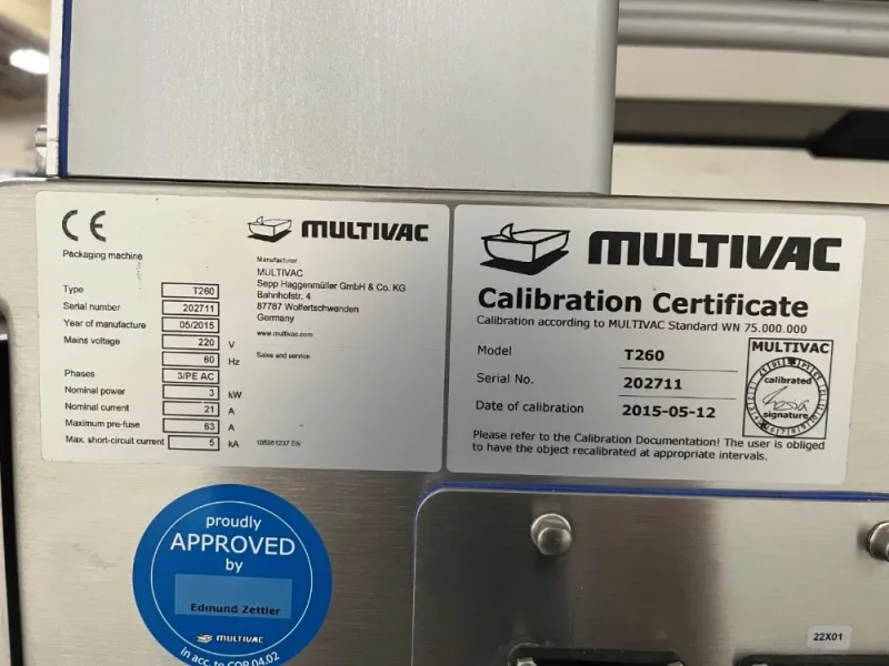 MULTIVAC TRAY SEALER  -  T260