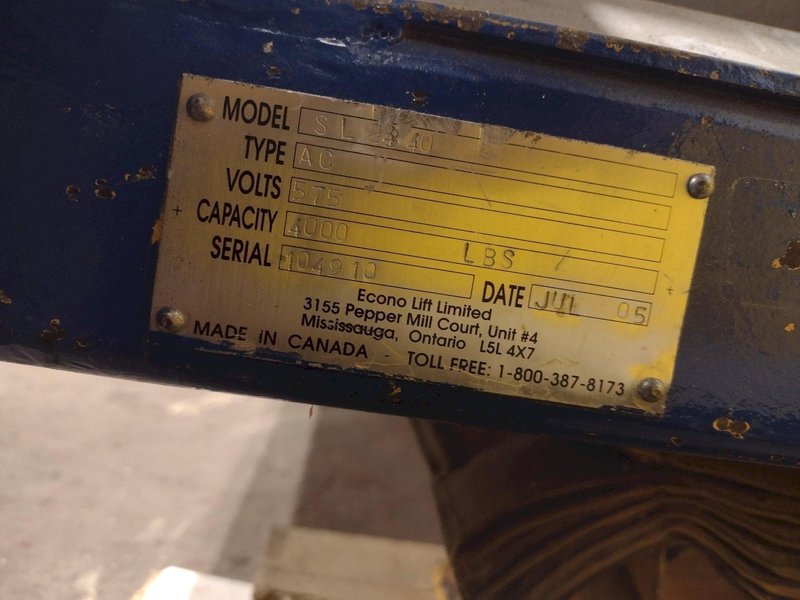 4,000 LBS X 48" X 40" ECONO LIFT MODEL SL2340 HYDRALIC SCISSOR LIFT TABLE: STOCK #20942