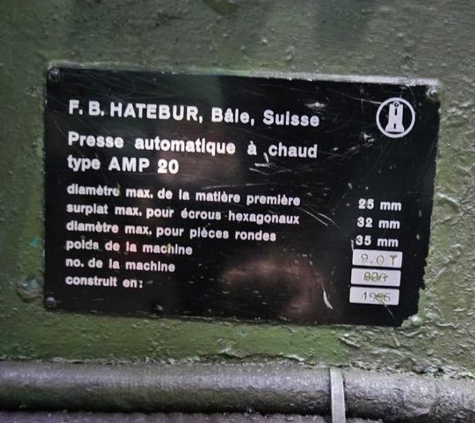 Hatebur Model AMP-20 Hot Nut Former