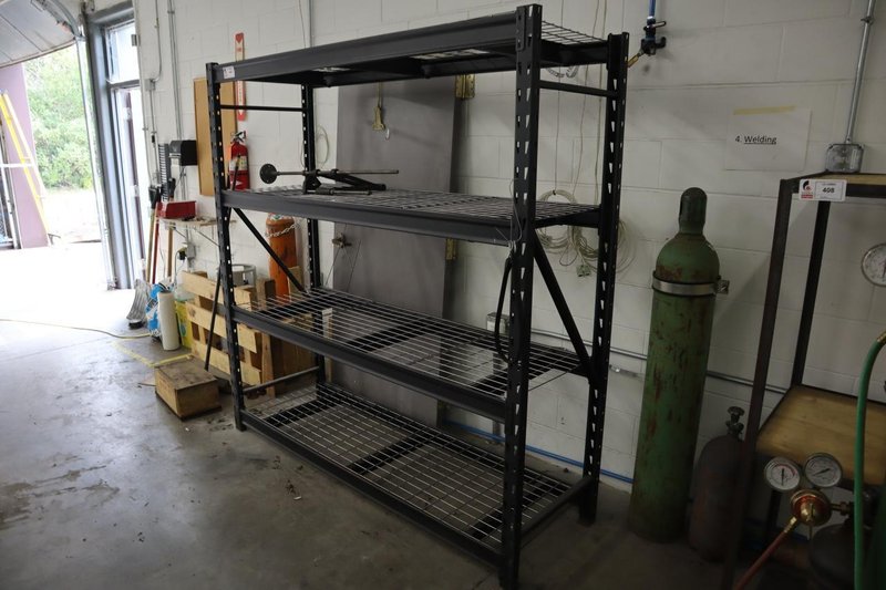 Heavy Duty Adjustable Steel Shelving with Wire Rack Decking, 4 Shelves- Auction Item