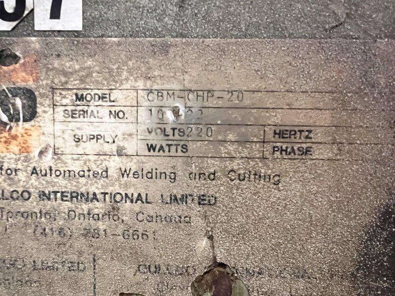 GULLCO MODEL #CBM-CHP-20 PLATE BEVELING MACHINE: YOBRO #24076