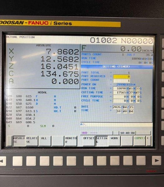 Doosan DNM 350/5AX 5-Axis CNC Vertical Machining Center – 2017 Mill