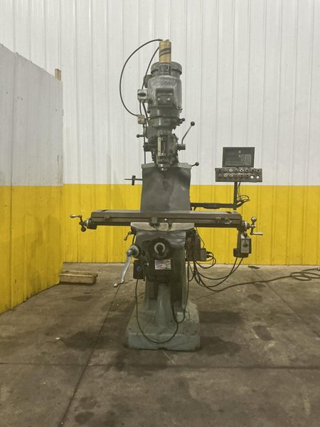 2 HP BRIDGEPORT SERIES I VERTICAL RAM TYPE KNEE MILL, WITH DRO, POWER FEEDS &amp; DRAW BAR: YOBRO #25295