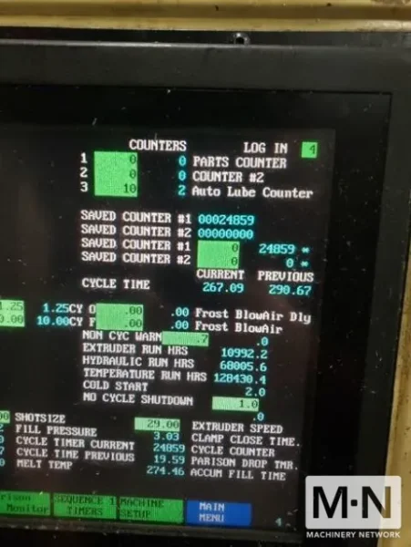 40 LB GRAHAM MODEL 40SP4884 ACCUMULATOR HEAD BLOW MOLDING MACHINE MFG 1998