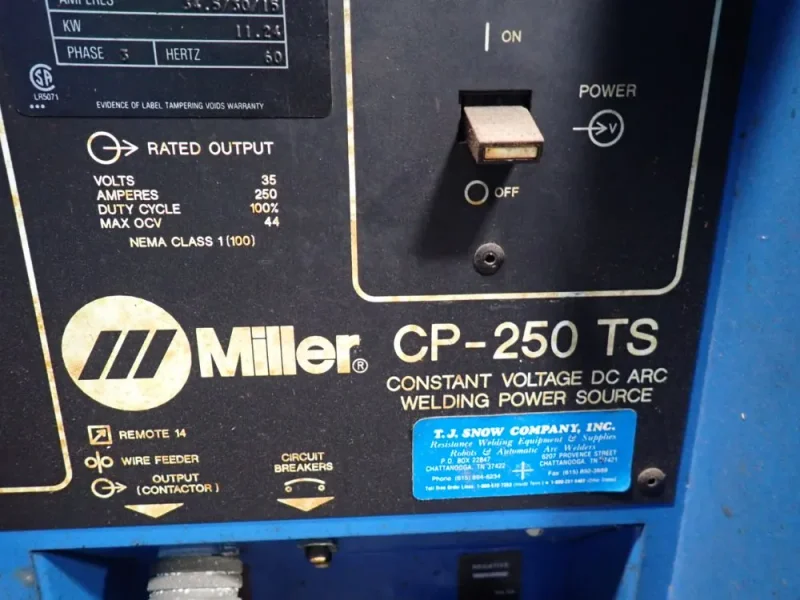 MILLER 250 AMPS WELDING POWER SOURCE  -  CP-250 TS