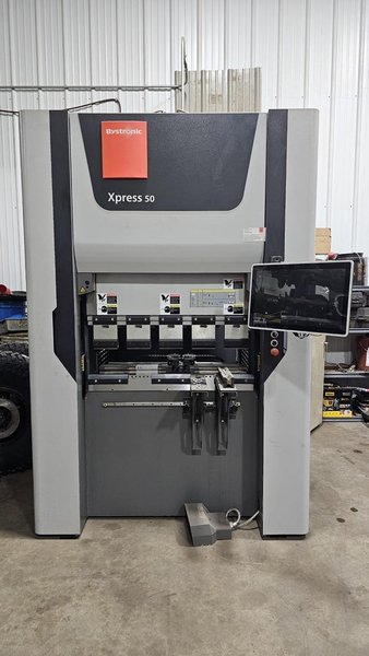 55 Ton X 3.4′ Bystronic Xpress 50 CNC Hydraulic Press Brake, 2019 – 4 Axis Back Gauge, Low Hours