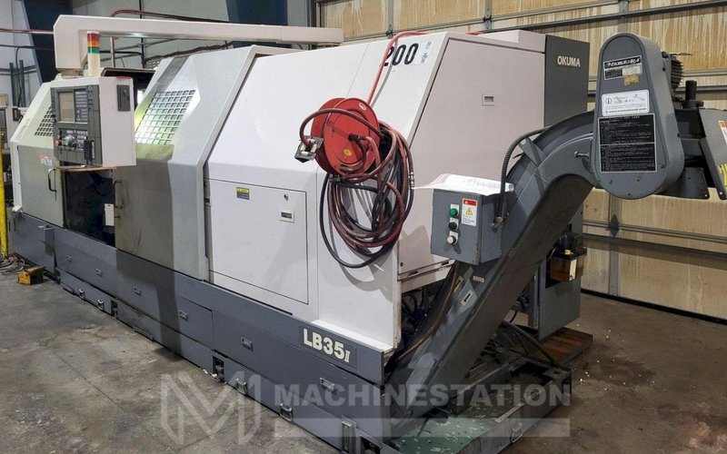 Okuma LB-35II CNC Turning Center – 15″ Chuck Steady Rest Long Bed Lathe