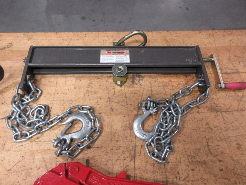Pittsburgh 2 Ton Load Leveler, Ultra-Tow 5/16" Chain Binder, Lug-All Cable Come-A-Long- Auction Item