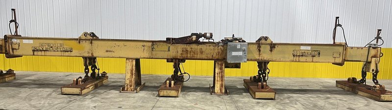 53 TON (107,500 LBS) BUSHMAN MODEL #MT420 TELESCOPING MAGNETIC LIFTING SPREADER BEAM  W/ OHIO MAGNETICS DIESEL GENERATOR: STOCK #20419